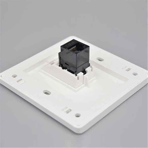 Hun til Hun CAT6 Gigabit Dobbelt Pass Netværksvægstik RJ45 LAN Internet Frontplade Lige Strømstik, 86x86mm (LAN x 1)