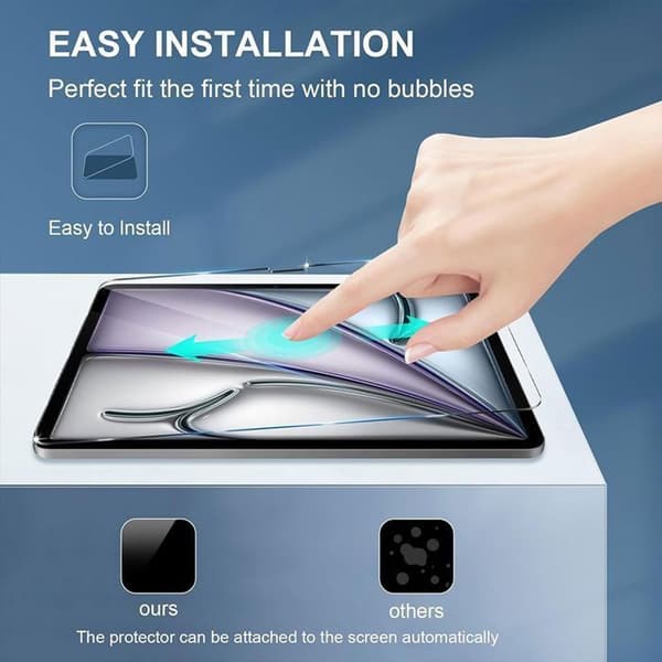 【03】Härdat Glas - iPad Air 13" - M2/M3 2024/2025 - Repeller - Hög Transparens - Enkel Installation