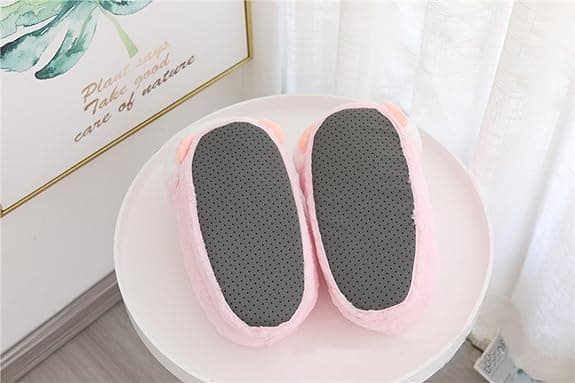【03】Damtofflor Söta Grisar Tofflor Tecknade Tofflor Djur Tofflor Varma Tofflor Pink B
