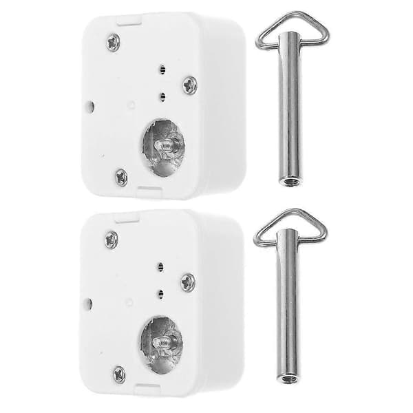 【03】2 STK Spillebevægelse Tilbehør Urværksmekanisme med Nøgle til DIY Spilledåser Erstatning Hvid White 5.60X4.80X2.60CM