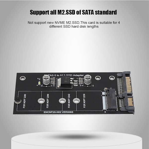 M.2 NGFF SSD till SATA 22PIN Hårddisk Stabil Prestanda Adapter Riser-kort