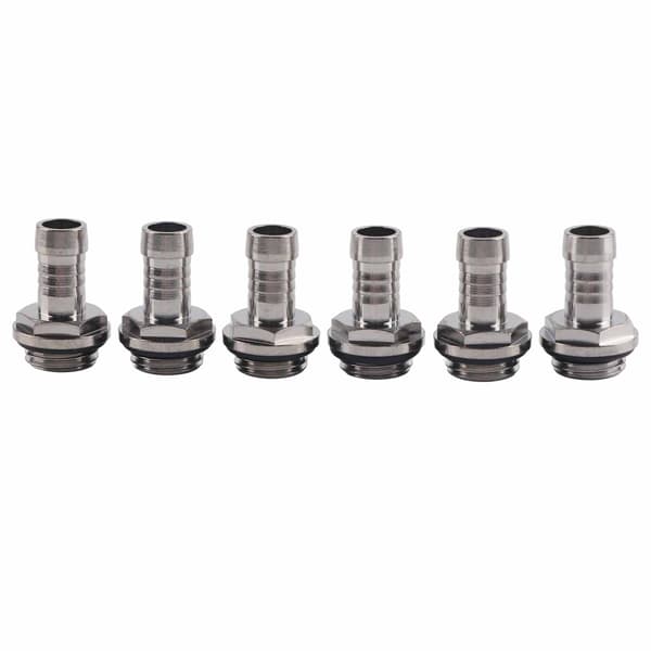 6 stk. PC Vandkøling TwoTouch Fitting G1/4 Gevind Barb Connector til Slange 9,2 mm