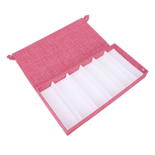 6 rum Solbrille Opbevaringsetui Flocking Klud Knaplukning Forebygger Ridser Brille Displayboks Pink