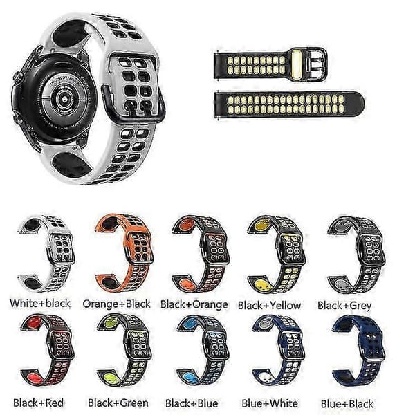 Til Garmin Venu Sq 20 mm blandet farve silikone urrem FMNH Black Yellow