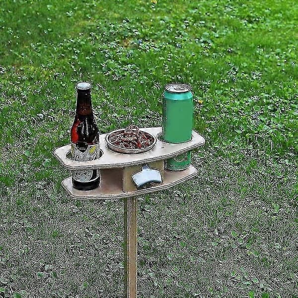 Hopfällbart vinbord i trä med hopfällbart skrivbord, bärbart picknickbord för utomhusbruk, kompatibelt med vinflaska och glas