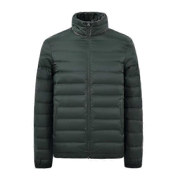 Packbar lätt och vattenavvisande pufferjacka för män Green 4XL