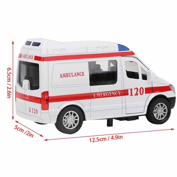 1:32 Mini Stimulationslegering Ambulance Bil Lyd og Lys Model Legetøjskøretøj (Rød)