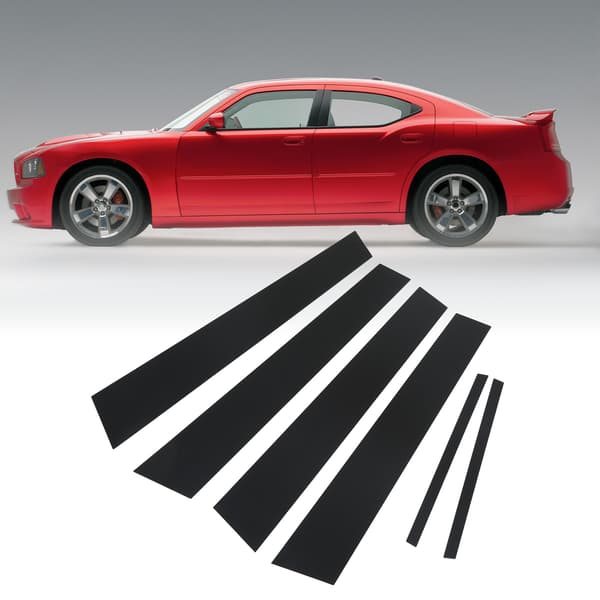 Blank Sort Vinduesbeklædning til Sidedør til Dodge Charger (2011-2021) - 6 stk.