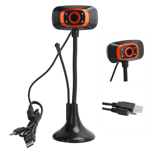 Computer Kamera Video USB Webcam DriveFree 640 x 480 Pixels med Ekstern Mikrofon