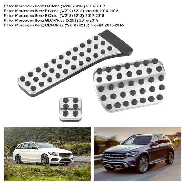 3st Set Gaspedal Bromspedal Kit Biltillbehör Passar Mercedes Benz C-Klass 2015-2017 Vänsterstyrd