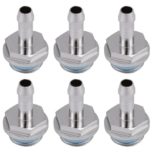 6 stk. PC Vandkøling TwoTouch Fitting G1/4 Gevind Barb Connector til Slange 7,5 mm