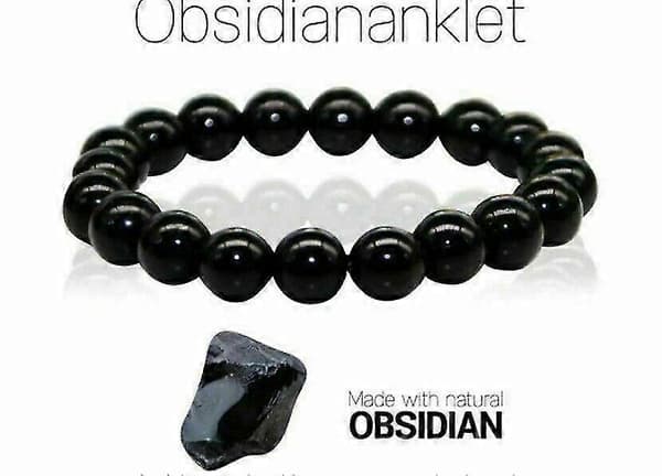 turvotusta ehkäisevä musta obsidiaani laihdutusnilkkakoru 10mm