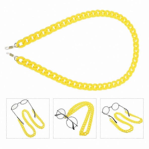 Enkel skridsikker brillekæde til mode og funktionalitet Yellow 74X1.7cm