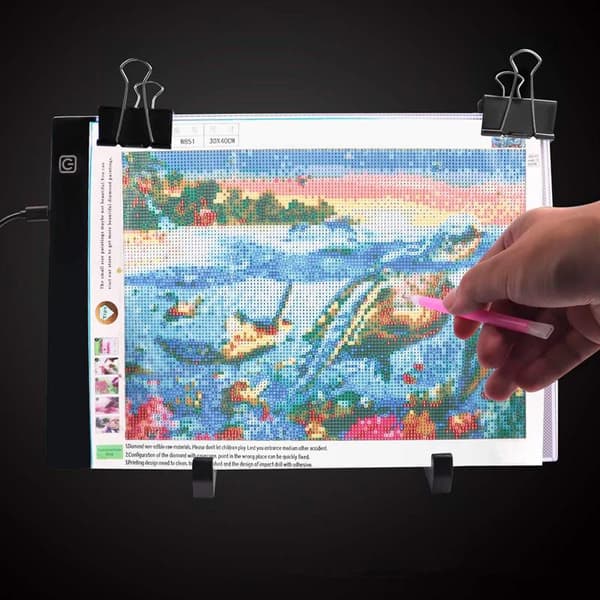 【03】Light Pad A4 LED 3-Mode Dæmper Lysbord Tegneplade Bærbar Diamantmaling Hvid Vit white