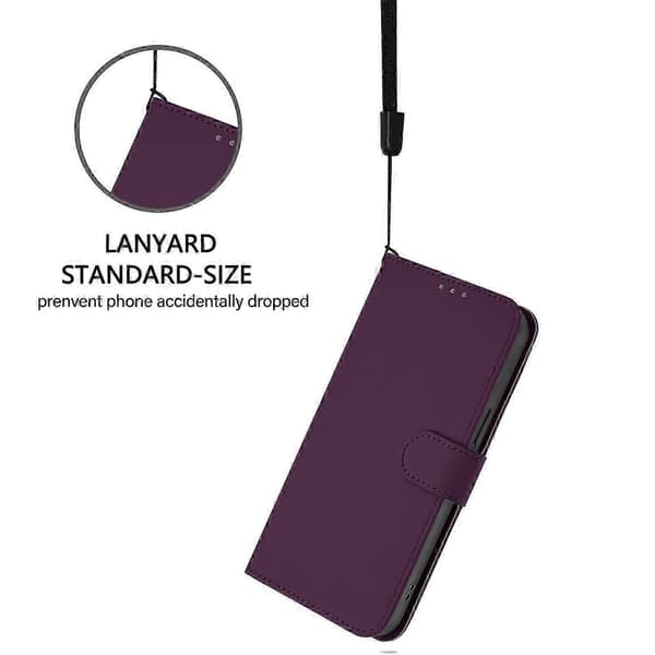 Til Samsung Galaxy A55 5G Cover Solid Farve Pung Læder Telefoncover med Rem - Citron -XN Multicolor Violet