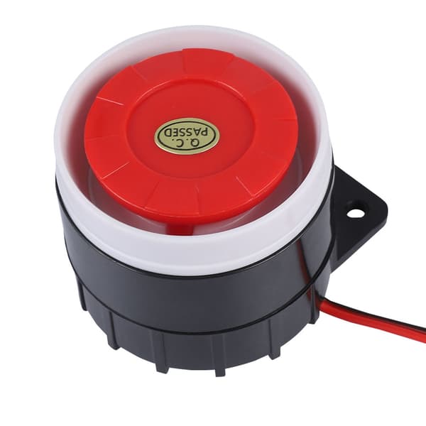 Mini Rød Ledningsført Horn Sirene Alarm System - 120dB DC 12V - Hjemmesikkerheds Advarselshorn