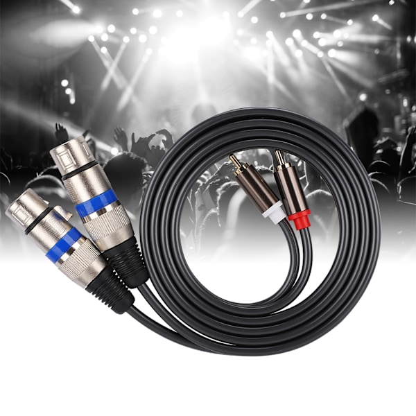 Dobbelt for RCA han til dobbelt XLR hun lydadapterkabel patchledning dobbelt række PVC-ledning