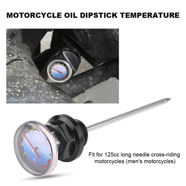 Oliemåler til motorcykel af aluminiumslegering til 125cc Motocross Motorcykel Sort