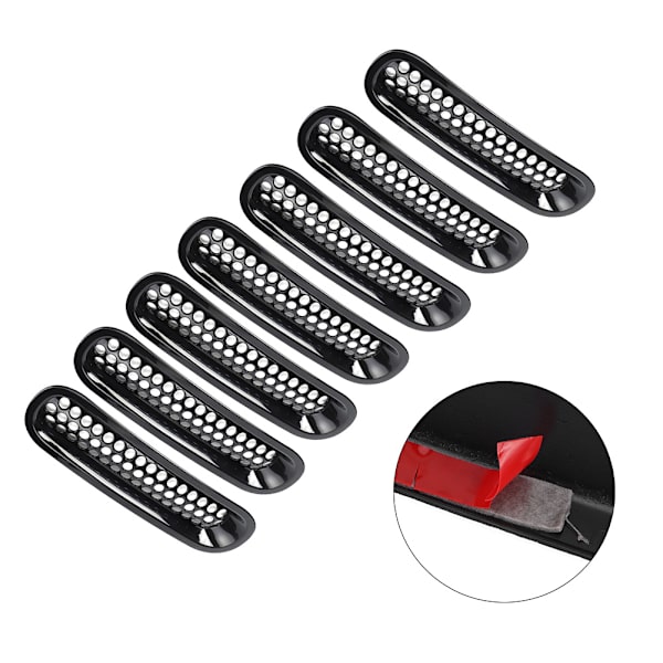7 stk. sort bil frontkofanger mesh grill passer til Jeep Wrangler JK 2007-2017