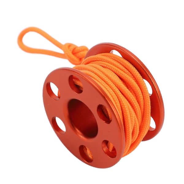 Orange aluminiumlegering dykkerfingerhjul med selvlysende nylonsnor
