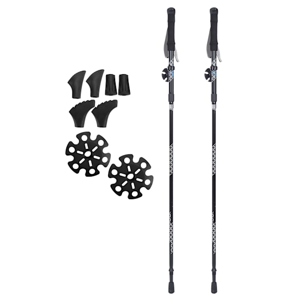 1 Par 5 Sektioner Hopfällbar Dämpande Alpenstock Inre Lås Teleskopiska Vandringsstavar