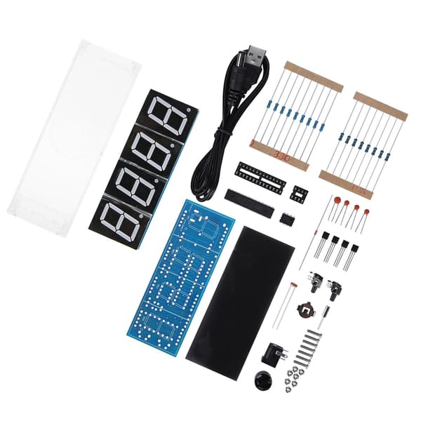 4-cifret DIY Digitalt LED Ur Kit Auto Visning Tid Temperatur Elektronisk DIY Kit Ur Grøn