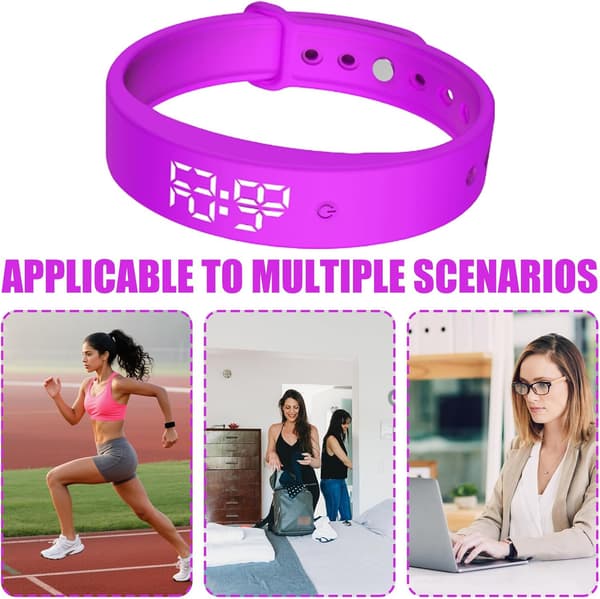 【03】Fitsleep 2025 Vibrating Alarm Band for Deep Sleep - Silent Alarm Clock Bracelet violet