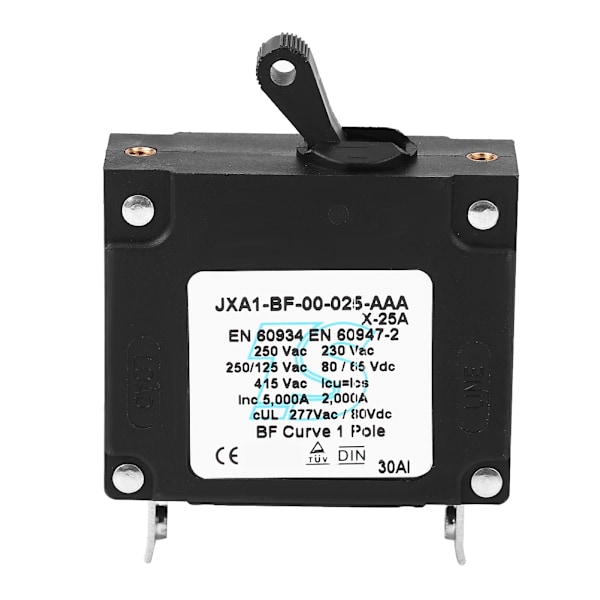 Holdbar DC/AC Manuel ON/OFF Vippe Reset Switch Sikkerhedsafbryder 25A