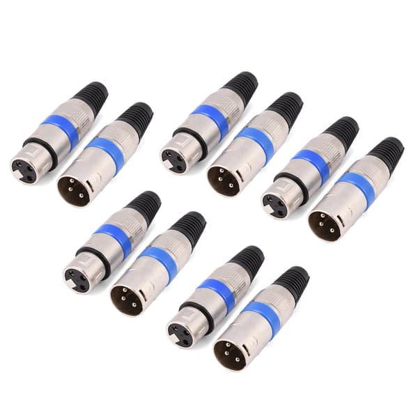 5 par 3-pin XLR mikrofon lydstik hanstik hunstik