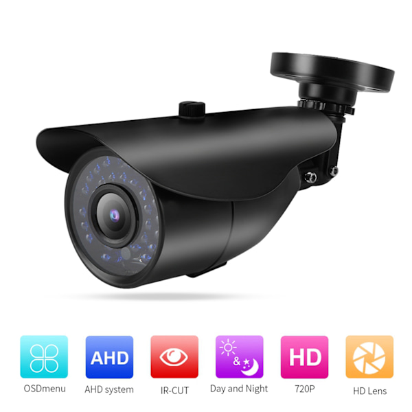 TVI/AHD/CVI/CVBS PAL Bullet Kamera IP66 Udendørs IR Nattesyn Analog CCTV DVR (720P)