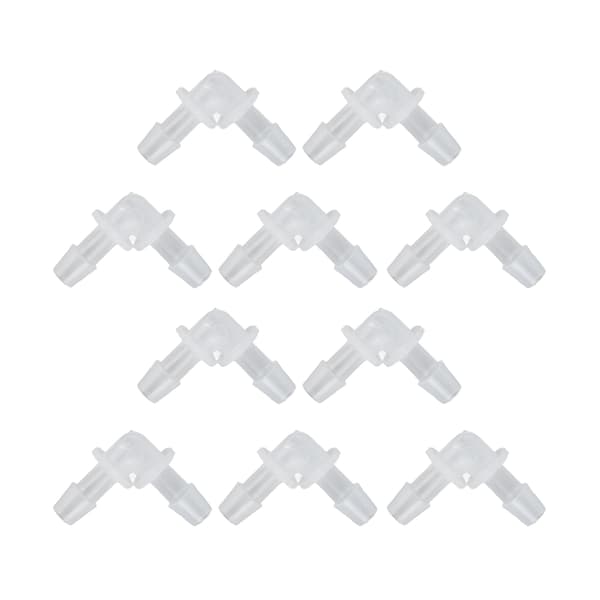 10 st Rörböj 90 Graders Anslutningsadapter L-form Lik Diameter Plastkopplingar 7,9 mm