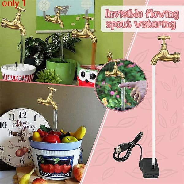 【03】Flydende tud vandkande springvand sød flydende hane springvand magisk USB hane springvand imitation