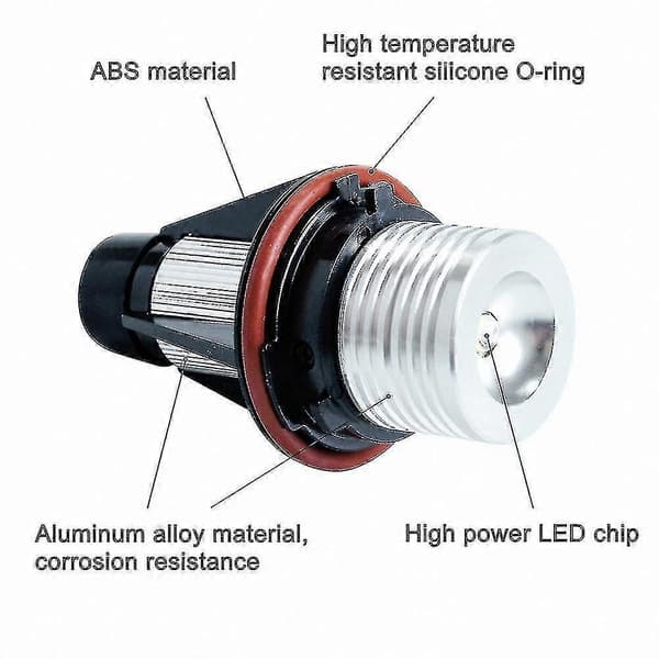 st LED Angel Eyes-markeringslys til E39 E53 E60 E61 E63 E64 E65 E66 E87 525i 530i Xi 545i M5-modeller white