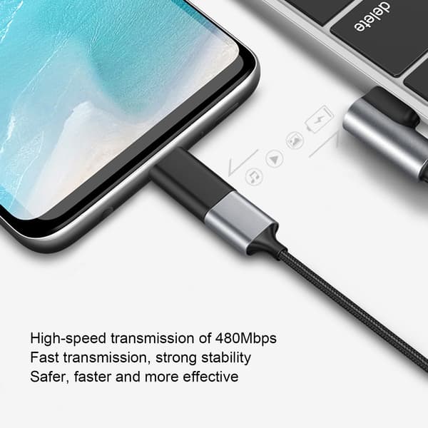 Type-C till Micro USB Adapter Konverterare (Svart)
