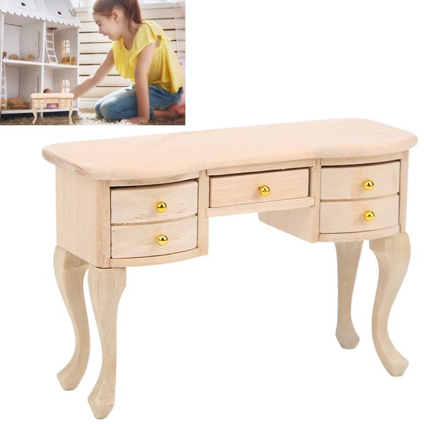 1/12 Dukkehus Simuleret Bord Skrivebord Miniature Møbelmodel Legetøjstilbehør Børnegave