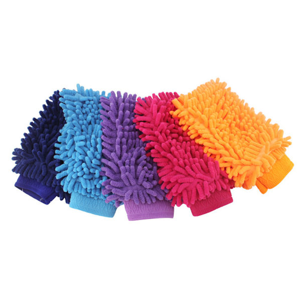 Dobbeltsidet Chenille Mikrofiber Tykke Ridsefri Bilvaskehandsker
