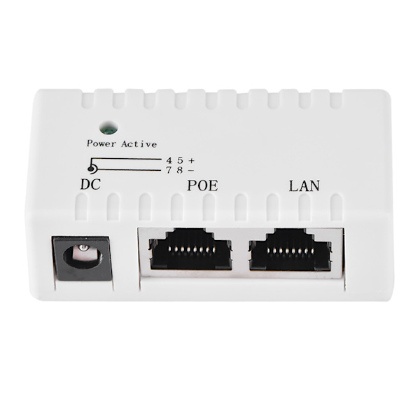 POE Splitter Power Over Ethernet Injektor Adapter Til LAN Netværk Hvid