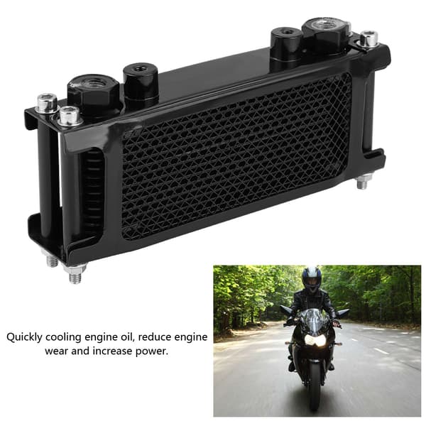 Opgraderet Aluminium Motorcykel Motorolie Køler Køleradiator 50CC-200CC Universal