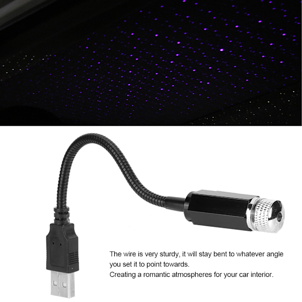 Romantisk Stjärnhimmel USB Billampa - Blålila