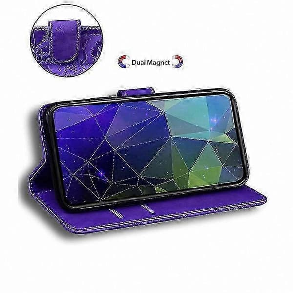 Pungcover med tigerpræget læder til Galaxy A26 5G Purple