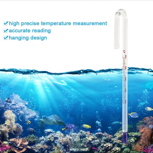 Akvarier U-formad Hängande Glas Termometer Akvarium Vattentemperaturmätare Hög Precision 12mm
