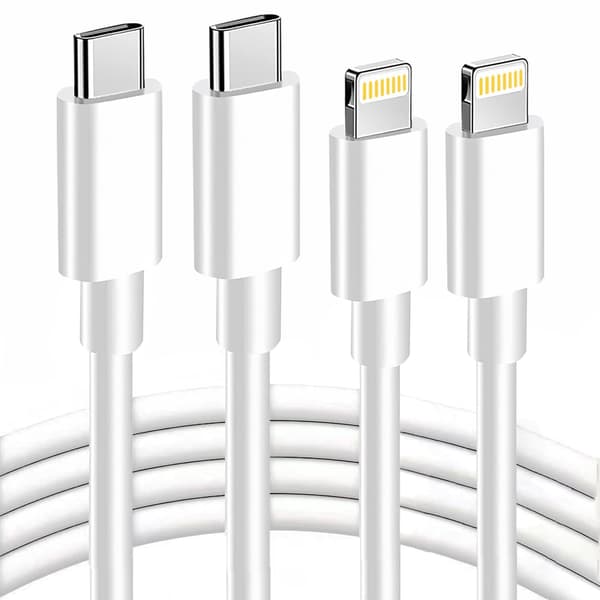 【03】2-pakkaus USB-C–Lightning-kaapeli iPhone-pikalaturi 2 metriä valkoinen
