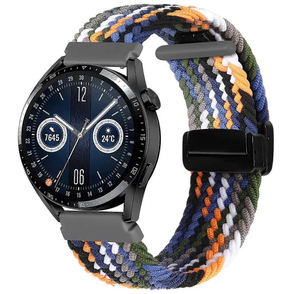 Garmin Forerunner 265/255/Vivoactive 4/Venu 2 22 mm nailonranneke + taitettava solki Denim