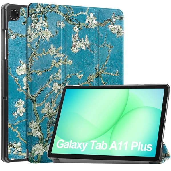 【03】Samsung Galaxy Tab A11 Plus Fodral Tri-fold Körsbärsblommor