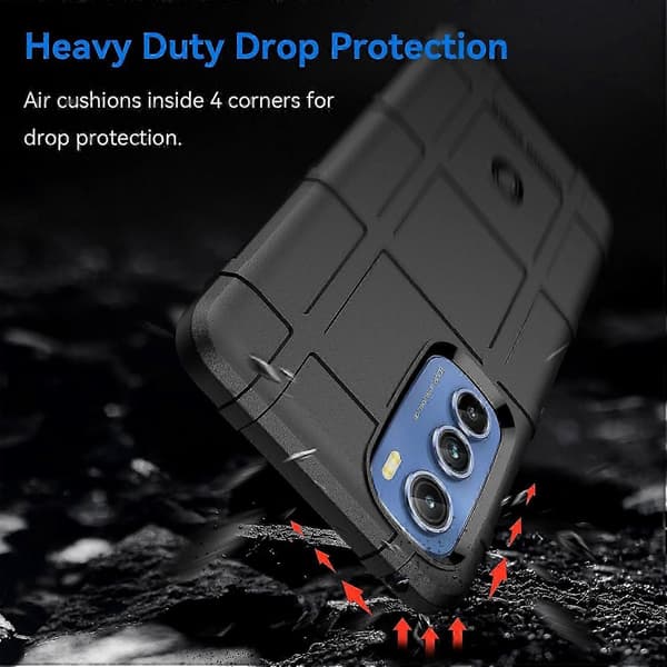 Heltäckande stötsäkert TPU-skal för Moto Edge 30 Rugged Protective Phone Shell Black