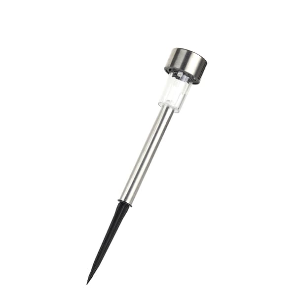 10 stk. LED solcellelampe i rustfrit stål, solcelledrevet lampe til haveindkørsel, sti, gård