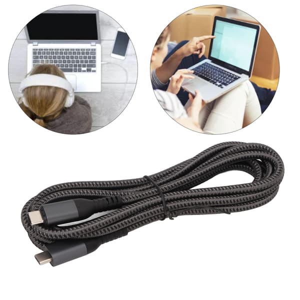 Nopea USB C - USB C Magneettinen Latauskaapeli - 2m (6.6ft), PD 100W, 10Gbps, LED-merkkivalo