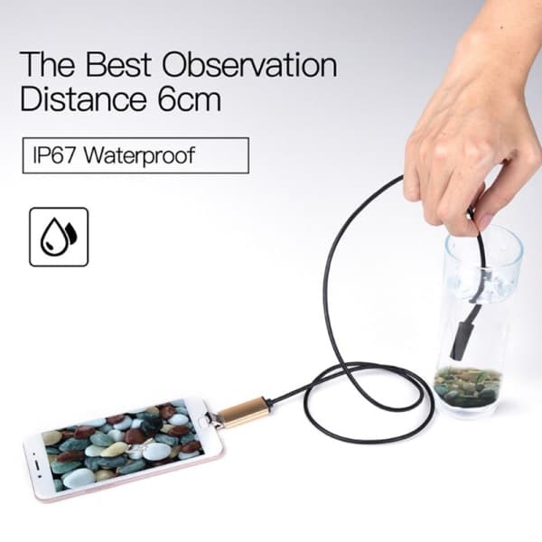 【03】7MM 6 LED Endoskooppi Vedenpitävä Boreskooppi Tarkastuskamera 1 m
