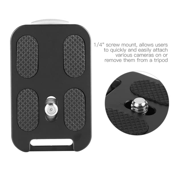 QR-60 Quick Release Plate 1/4\" Skruemontering med Remspænde til Arca Swiss Kuglehoved Stativ
