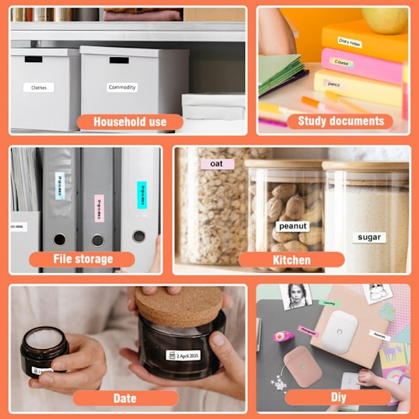 Miniprinter – Trådløs termisk printer og etiketprinter, Smartphone Gap Label Maker BT Trådløs termisk udskrivning (pink)